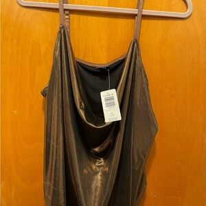Torrid Metallic Bronze Cowl Neck Top